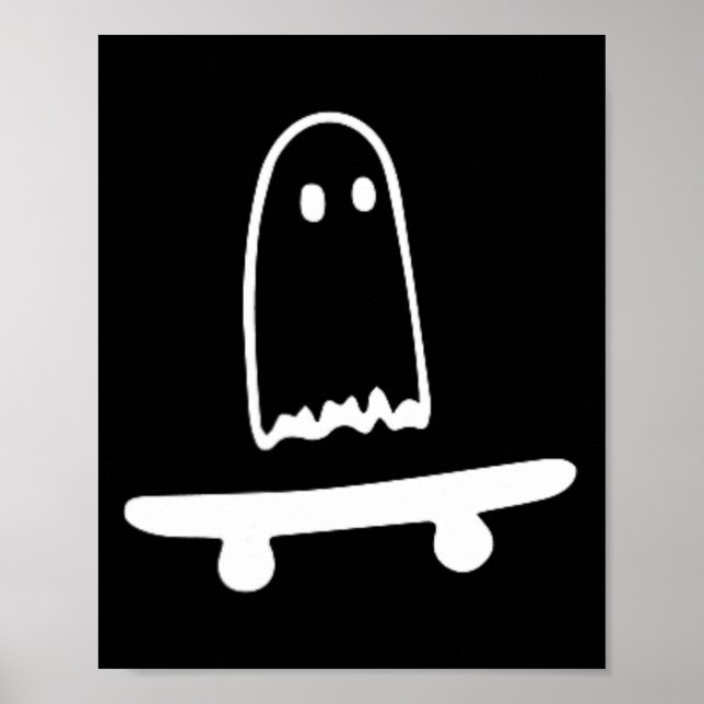 Poster Ghost Skateboard Lpreguiçoso Halloween Costume Div (Frente)