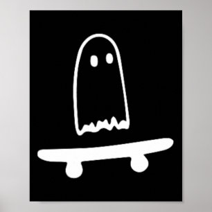 Poster Ghost Skateboard Lpreguiçoso Halloween Costume Div