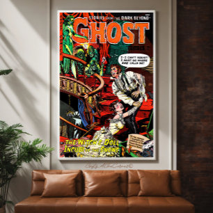 Poster Ghost Vintage Horror História em quadrinhos Witch'
