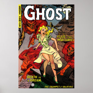 Poster Ghost Vintage Horror Histórias em quadrinhos Ghout