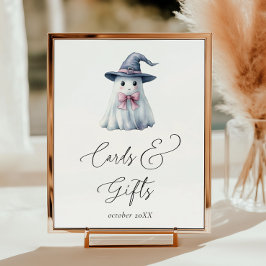 Poster Ghost Witch Hat Halloween Cards Gifts Baby Shower