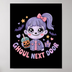 Poster Ghoul Próxima Porta Kawaii Zombie Garota Louca