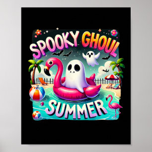 Poster Ghoul Summer Cute Ghost Flamingo Hello Summ