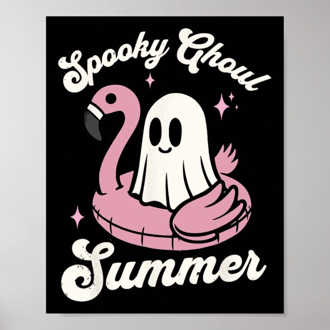 Poster Ghoul Summer Cute Ghost Flamingo Summer Vib (Frente)