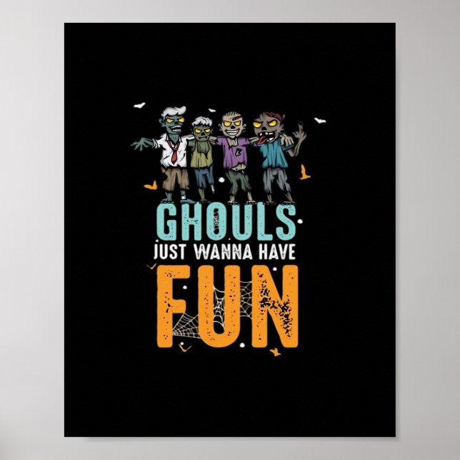 Poster Ghouls Só Quer Divertir-Se Com Zombies Engraçados  (Frente)