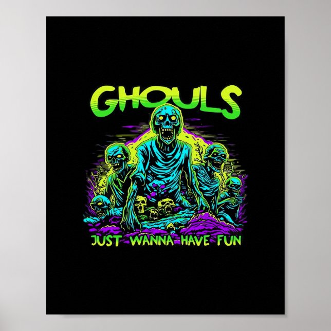Poster Ghouls Só Quer Divertir-Se - Desenho De Lã Hallowe (Frente)