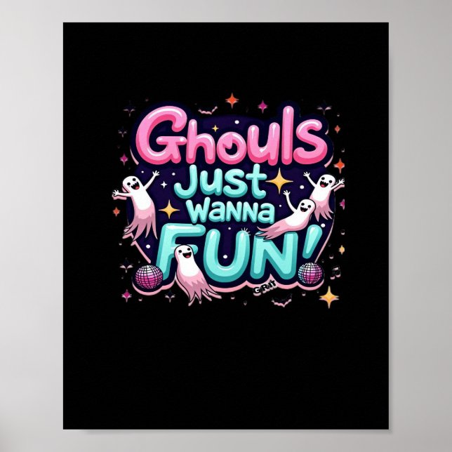 Poster Ghouls Só Quer Divertir-Se Na Festa De Disco Do Di (Frente)