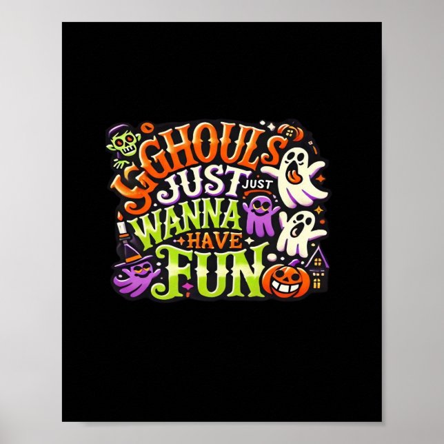 Poster Ghouls Só Quer Divertir-Se No Halloween - Sutil Lo (Frente)