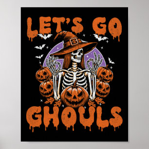 Poster Ghouls Witch Retro Figurino De Halloween Para Mulh