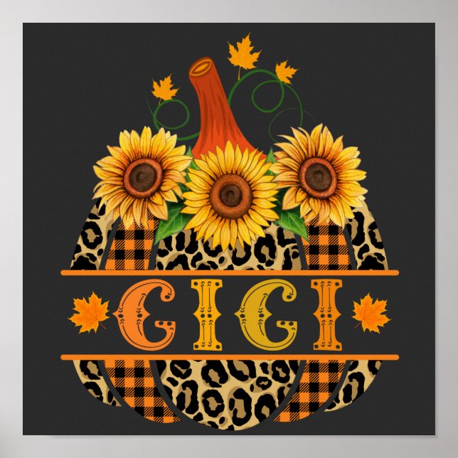 Poster Gi Pumpkin Leopard Imprimir Xadrez de Búfalo de Gi (Frente)