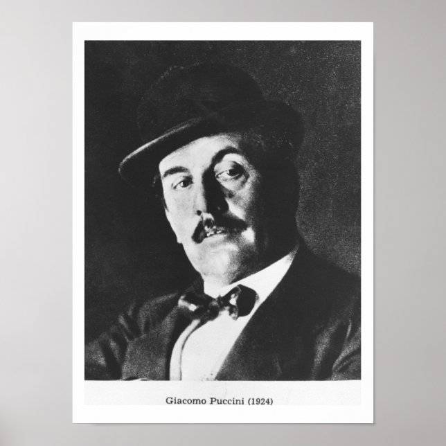 Poster Giacomo Puccini (1858-1924) 1924 (fotólito) (b/w) (Frente)