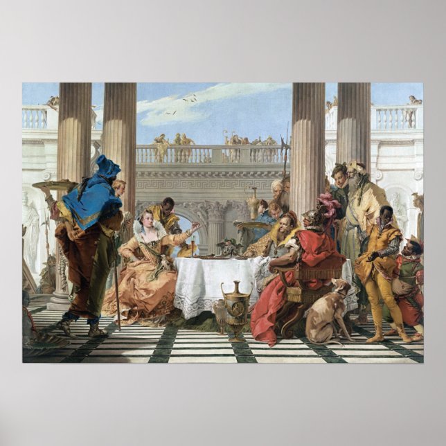 Poster Giambattista Tiepolo O Banquete de Cleópatra (Frente)