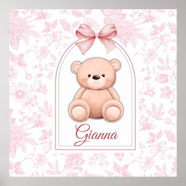 Poster Gianna | Design de Enfermeiro de Urso Rosa Persona (Frente)