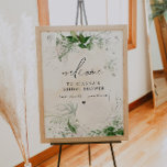 Poster GIANNA Etherial Greenery Chá de panela Bem-vindo<br><div class="desc">Este sinal de boas-vindas do chá de panela apresenta um fundo de aquarela vintage,  boho verde e uma fonte elegante de script de caligrafia. Esta poster de boas-vindas é perfeita para o seu jardim,  temido brunch ou qualquer outro evento especial.</div>