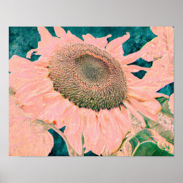 Poster Giant Sunflower Vintage — Arte Verde Rosa-Rosa-Gig