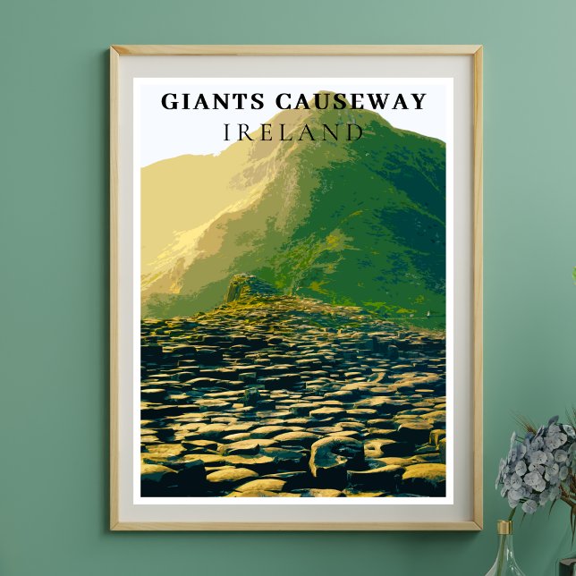 Poster Giants Causeway, Antrim Ireland - Estilo Retroativ (Criador carregado)