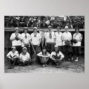Póster Giants fêmea Basebol, 1913