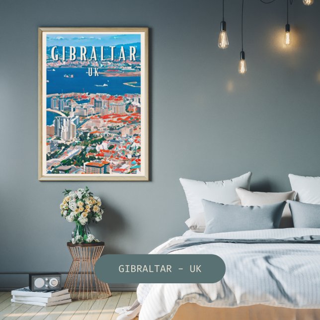 Poster Gibraltar, ville des rochers et des falaises (Gibraltar, ville des rochers et des falaises)