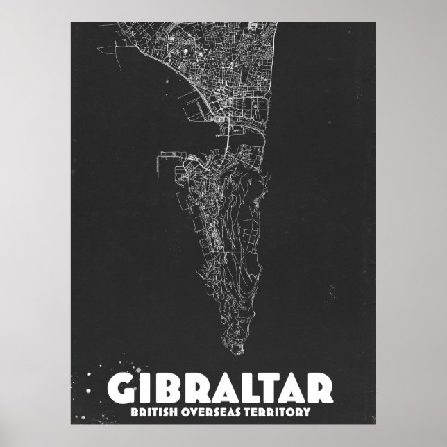 Poster Gibraltar Vintage Map (Frente)