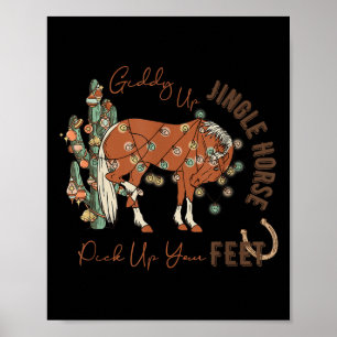 Poster Giddy Up Jingle Horse Ck Up Your Feed Western Chri