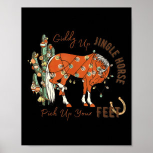 Poster Giddy Up Jingle Horse Pegar Sua Vaca De Cactus De