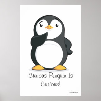 Poster gigante 'Curioso pinguim é curioso'
