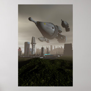 Poster gigante da chegada 2 da nave espacial
