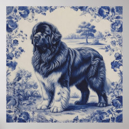 Poster Gigante Gentil em Azul de Delft