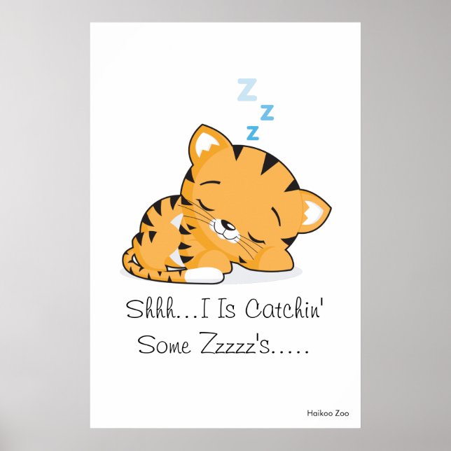 Póster Gigante 'Shhh... estou pegando' alguns Zzzz's...'  (Frente)