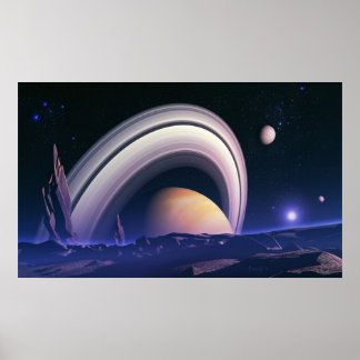 Póster Gigantes antigos - paisagem espacial