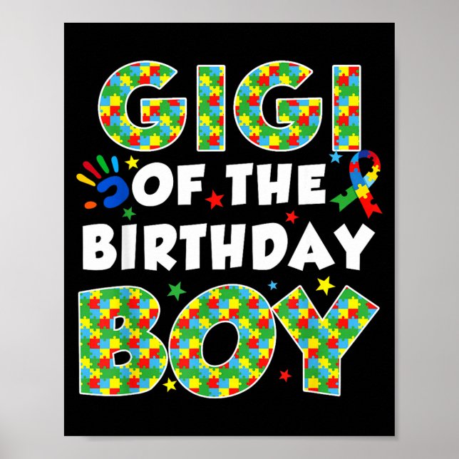 Poster Gigi do menino do bday peça de quebra-cabeça de co (Frente)