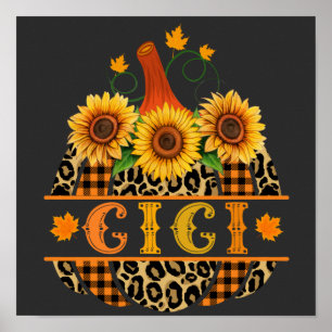 Poster GiGi Pumpkin Leopard Print Sunflower Buffalo Plaid