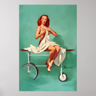 Poster Gil Elvgren Sexy RedHead Pin-Up Girl Doctor