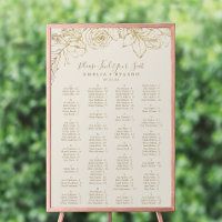 Gilded Floral | Gráfico de lugares alfabéticos em