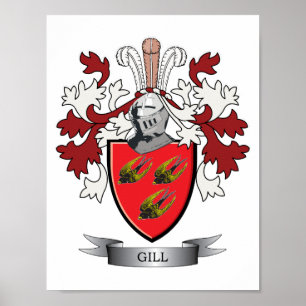 Poster Gill Family Crest Casaco de Armas