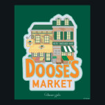 Poster Gilmore Girls | Mercado da dose<br><div class="desc">Dar um passeio pela pista da memória com esta divertida e colorida ilustração do Mercado de Doose, a mercearia local onde muitas partículas de Stars Hollow se desdobram. Apresentando o exterior tênue com frutas vibrantes, vegetais, e o símbolo da loja icônica, este design é perfeito para fãs que apreciam o...</div>