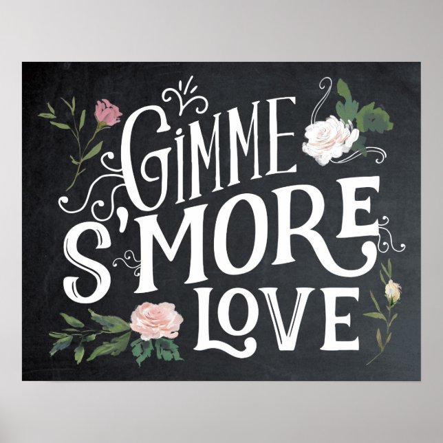 Póster Gimme smore love festa de casamento sign CHURRASCO (Frente)