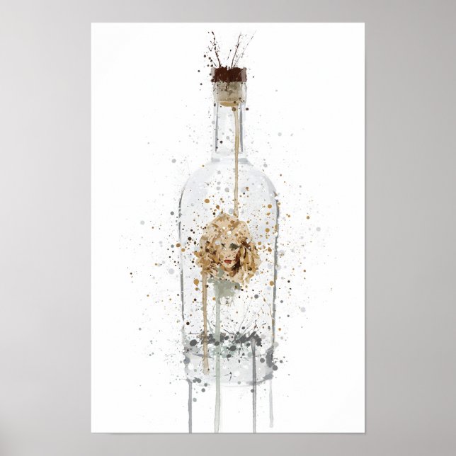 Poster Gin Bottle Wall Art Print 'Bombshell' (Frente)