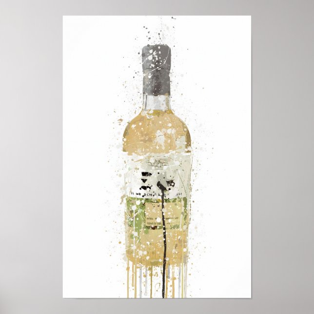 Poster Gin Bottle Wall Art Print 'Meadow' (Frente)