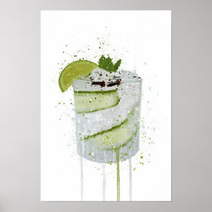 Poster Gin & Tonic 'Pepino e Lima' 