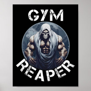 Poster Ginásio Ceifador Fitness Halloween Esqueleto Trein