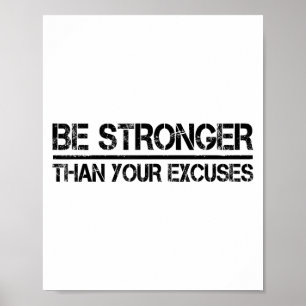 Poster Ginásio Fitness Motivacional Seja Mais Forte Que S
