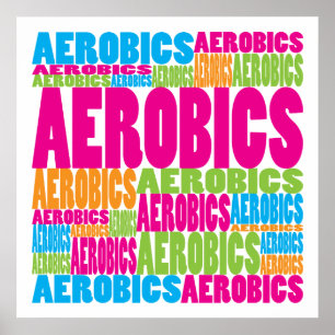 Poster Ginástica aeróbica colorida