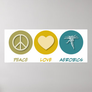 Póster Ginástica aeróbica do amor da paz