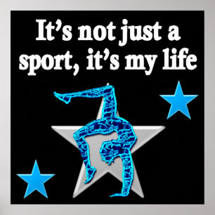 Poster GINÁSTICA AZUL bonito É A MINHA DESIGN
