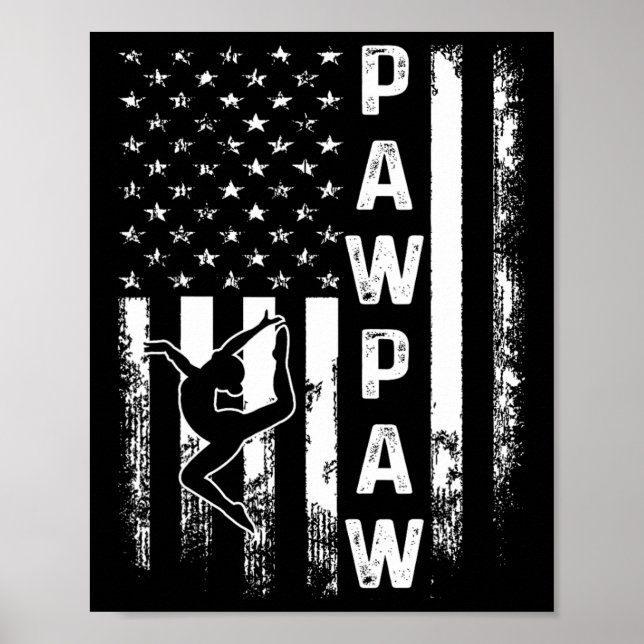 Poster ginástica ginástica, Gymnast Pawpaw America Flag V (Frente)