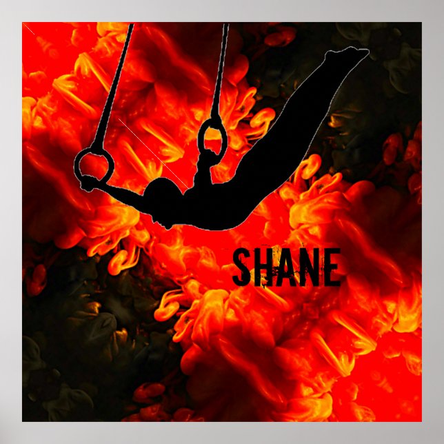 Poster Ginástica masculina - Personalizada para Meninos D (Frente)