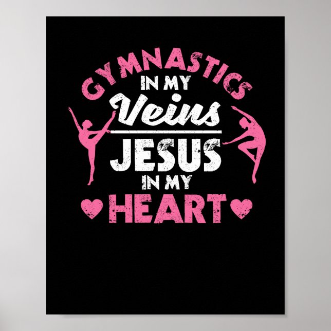 Poster Ginástica nas minhas veias Jesus no meu coração (Frente)