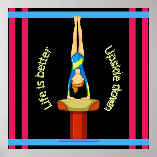 Poster Ginástica Salto a Vida é Melhor de Cabeça para Bai (Frente)