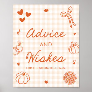 Poster Ginga Orange Outono Desenho à Mão Dicas e Desejos